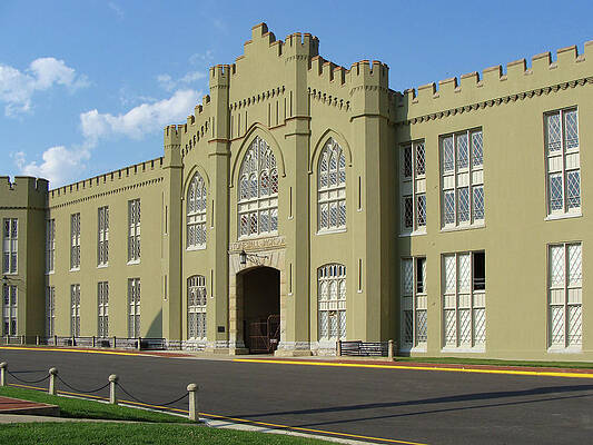 Wall Art featuring the photograph VMI - Barracks, Jackson Arch by Deb Beausoleil