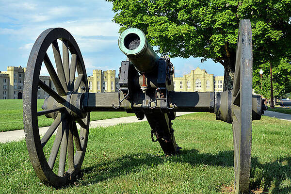 Wall Art featuring the photograph VMI - Cannon by Deb Beausoleil