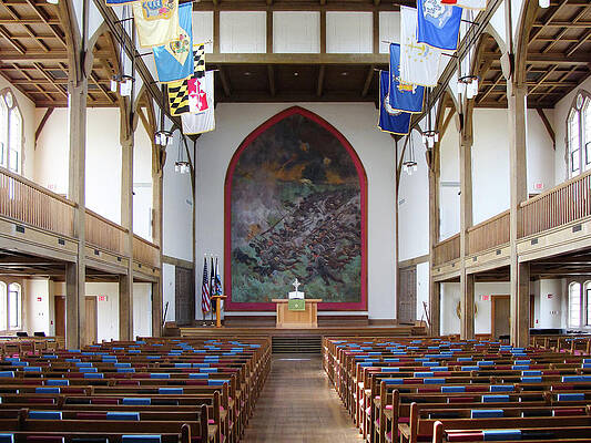 Wall Art featuring the photograph VMI Jackson Memorial Hall by Deb Beausoleil