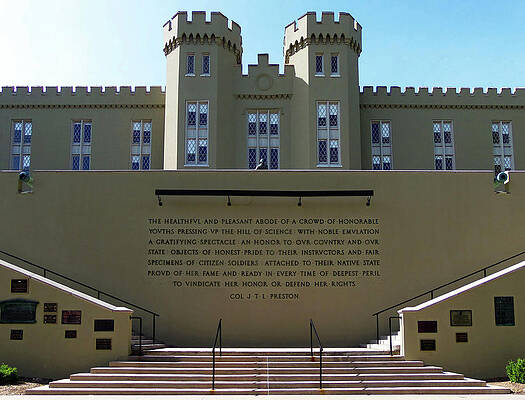 Wall Art featuring the photograph VMI Parapet by Deb Beausoleil