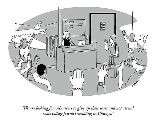 Passenger Wall Art featuring the drawing Volunteers To Give Up Their Seats by Jeremy Nguyen