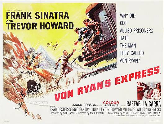 Wall Art featuring the digital art Von Ryans Express - Theatrical Poster #1 by Antonios Valamontes