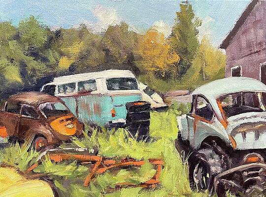 Painting - VW Graveyard by Laura Toth