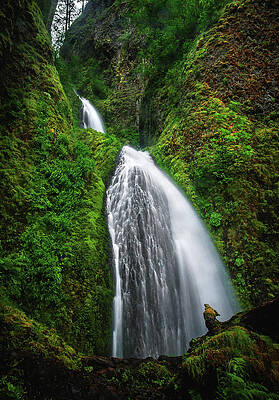 Moody Photograph - Wahkeena Falls Side View, Oregon by Abbie Warnock