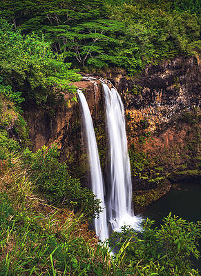 Paradise Photograph - Wailua Falls Closeup - Kauai, Hawaii - Vertical by Abbie Warnock