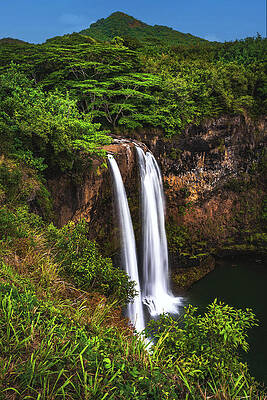 Paradise Photograph - Wailua Falls, Kauai, Hawaii - Vertical by Abbie Warnock