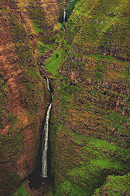 Canyon Photograph - Waimea Canyon Waterfall 3 - Kauai, Hawaii by Abbie Warnock