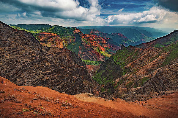 Paradise Photograph - Waimea Canyon Wide Angle Colors - Kauai, Hawaii by Abbie Warnock