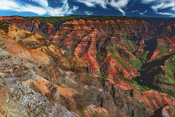 Paradise Photograph - Waimea Canyon Wide Angle Vista by Abbie Warnock