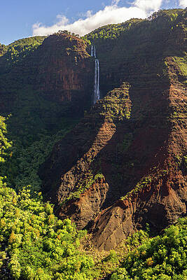 Wilderness Wall Art featuring the photograph Waipo'o Falls In Waimea Canyon On Kauai, Hawaii #2 by Nancy Gleason