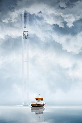 Small Boat on Calm Waters Wall Art