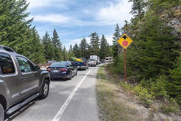 State Route 20 Photograph - Waiting In Line On SR 20 by Tom Cochran