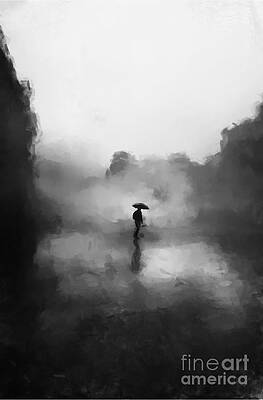 Painting - Walking In The Fog by Gary Arnold