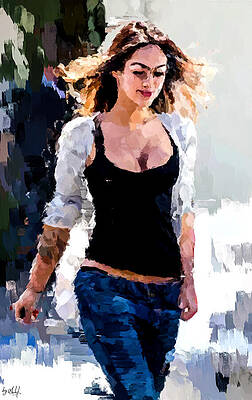 Expressive Digital Art - Walking Tall by Gradify Creations