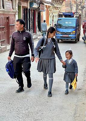 Photograph - Walking To School by Ed Wilkerson