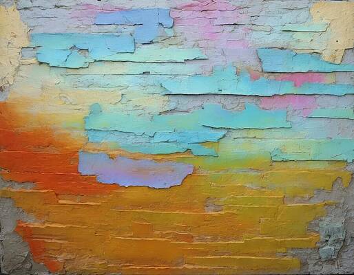 Vibrant Digital Art - Wall With Some Past Lives by Eris And AI