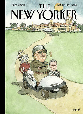 Golf Cart Ride with Putin and Kim Painting