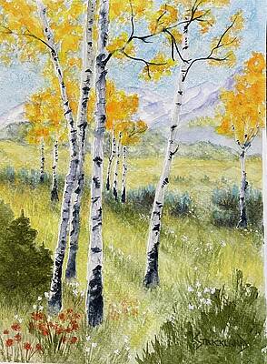 Mountain Painting - Warm Fall Day by Judy Strickland
