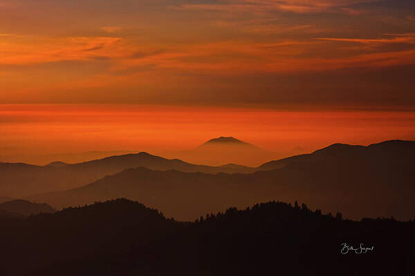 Dramatic Mountain Sunset View Wall Art