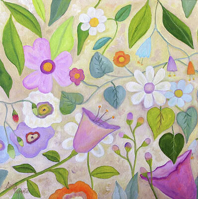 Wall Art featuring the painting Warm Spring Breeze by Angeles M Pomata