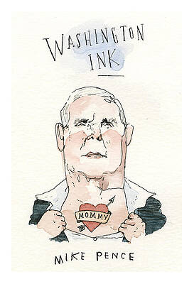Stone Wall Art featuring the painting Washington Ink by Barry Blitt