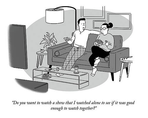 Remote Wall Art featuring the drawing Watch Together by Jeremy Nguyen