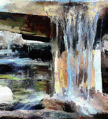 Summer Wall Art featuring the mixed media Water Fountain Abstract by Tatiana Travelways