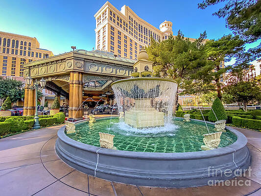 Wall Art featuring the photograph Water Fountain Outside Bellagio Las Vegas by FeelingVegas Wall Art and Prints