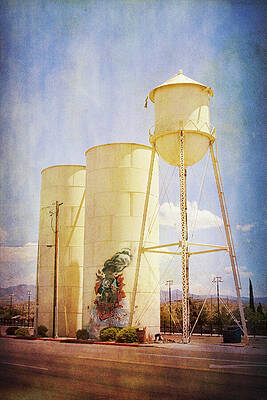 Wall Art featuring the photograph Water Tower Kingman Arizona by Tatiana Travelways