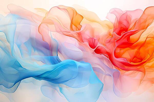 Dynamic Wall Art featuring the digital art Watercolor Interpretation Of Fluid Motion by Andre Petrov