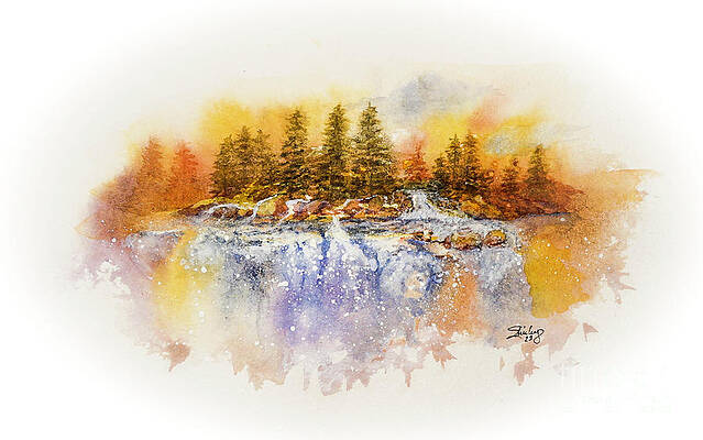Painting - Watercolor Waterfall by Shirley Dutchkowski