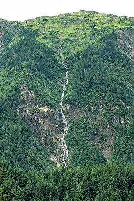 Wilderness Wall Art featuring the photograph Waterfall On A Wilderness Island In Alaska's Inside Passage by Nancy Gleason