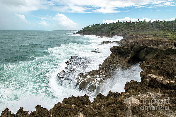 Wave Photograph - Waterfall Waves At Parque Nacional Cerro Gordo, Puerto Rico by Beachtown Views