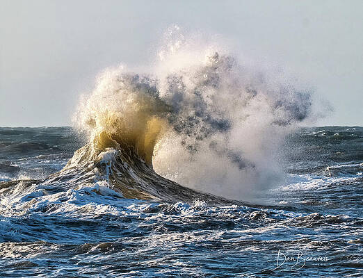 Obx Photograph - Wave Collision 9715 by Dan Beauvais