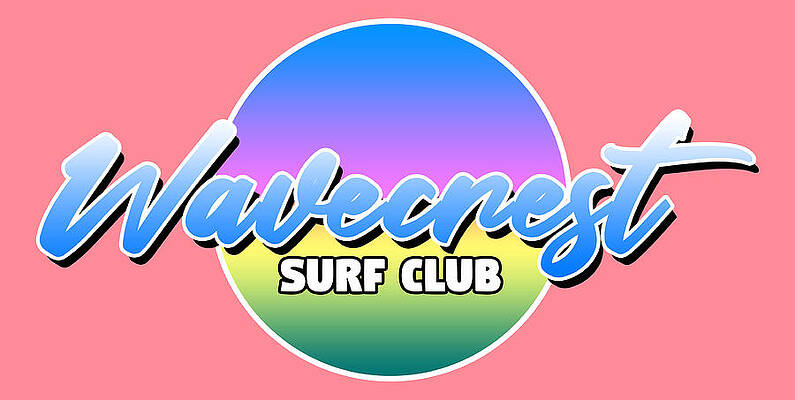 Wall Art featuring the digital art Wavecrest Surf Club Logo by Christopher Lotito
