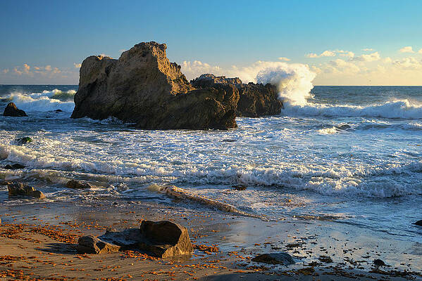 Wall Art featuring the photograph Waves Crashing Into Rock by Matthew DeGrushe