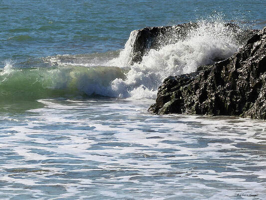 Waves Crashing on a Rocky Shore by Barbara Siegel
