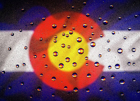 Yellow Wall Art featuring the photograph Wavy Colorado Flag by Kevin Schwalbe