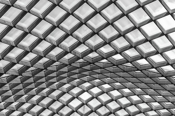 Abstract Wall Art featuring the photograph Wavy Glass And Steel Canopy by Elvira Peretsman