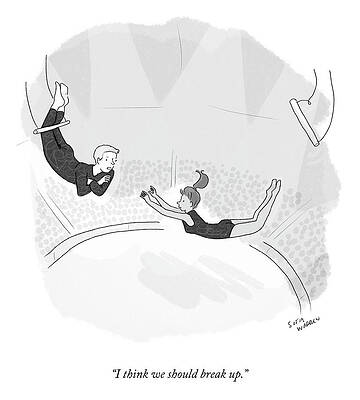 Swing Wall Art featuring the drawing We Should Break Up by Sofia Warren