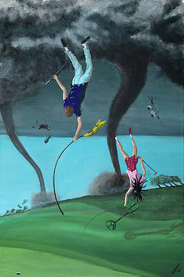 Golf Wall Art featuring the painting Weather Warning by Randall Coleman