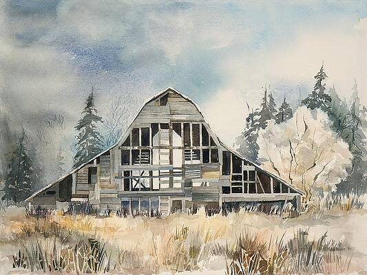 Painting - Weathered Barn by Grant Nixon