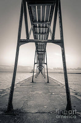 Wall Art featuring the photograph Weathered Veins Of A Door County Pier by Duluth To Door County Photography