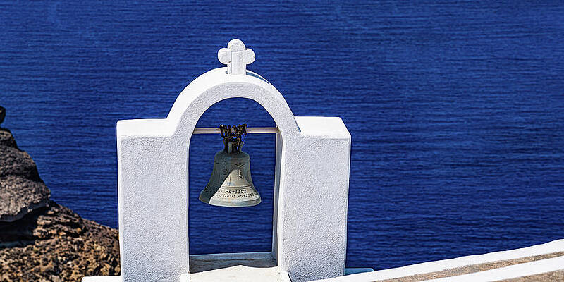 City Wall Art featuring the photograph Wedding Chappel Santorini Greece by Tommy Farnsworth