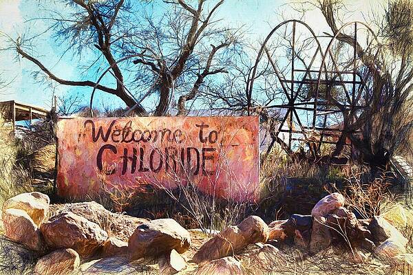 Tree Wall Art featuring the mixed media Welcome To Chloride Arizona by Tatiana Travelways
