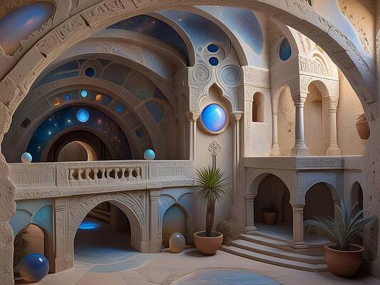 Architecture Wall Art featuring the digital art Welcome To The Planetarium by Eris And AI