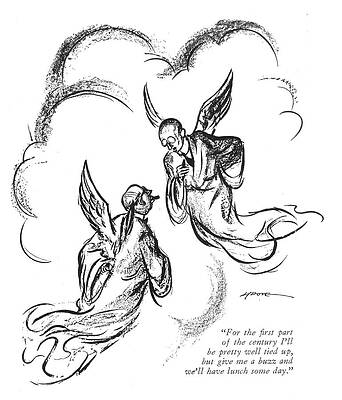 Whimsical Wall Art featuring the drawing We'll Have Lunch Someday by Leonard Dove