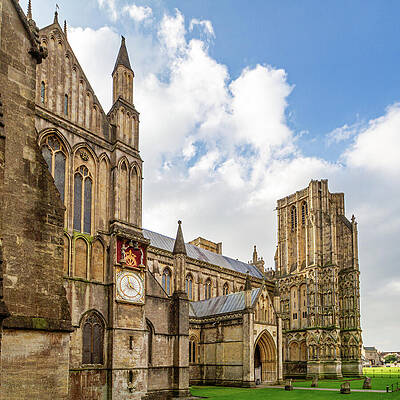 Gothic Cathedral with Ornate Clock Wall Art