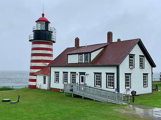 Maine Photograph - West Quoddy Head Lighthouse by Veterans Aerial Media LLC
