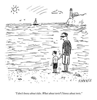 Father and Son at the Shoreline Wall Art